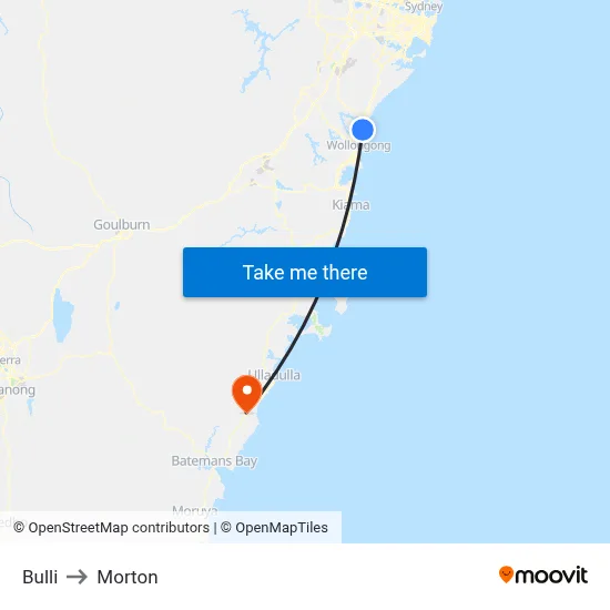 Bulli to Morton map