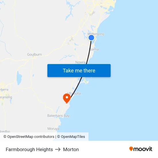 Farmborough Heights to Morton map
