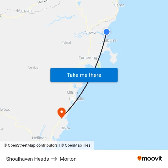 Shoalhaven Heads to Morton map