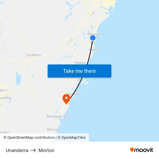 Unanderra to Morton map
