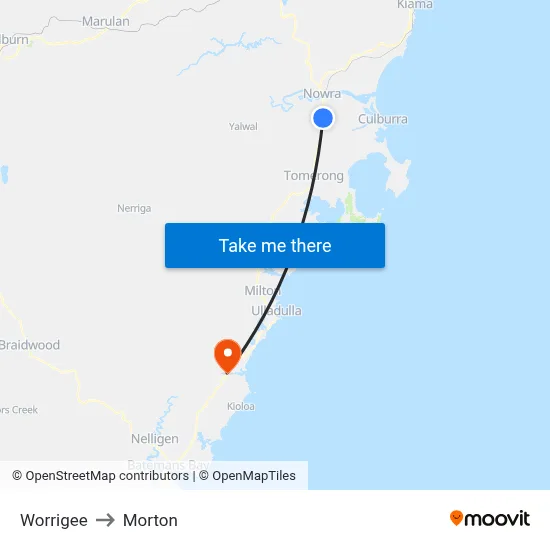 Worrigee to Morton map