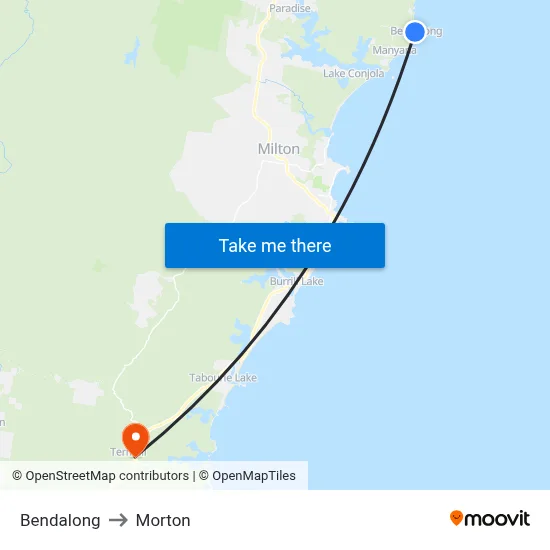 Bendalong to Morton map