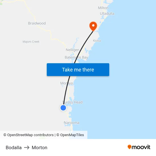 Bodalla to Morton map