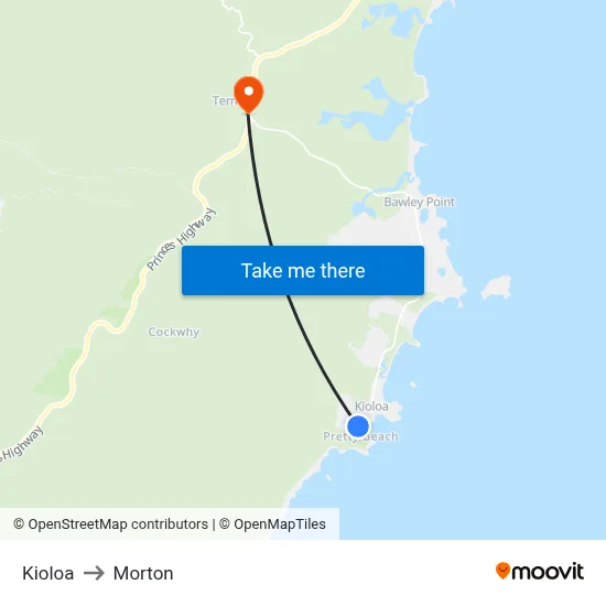 Kioloa to Morton map