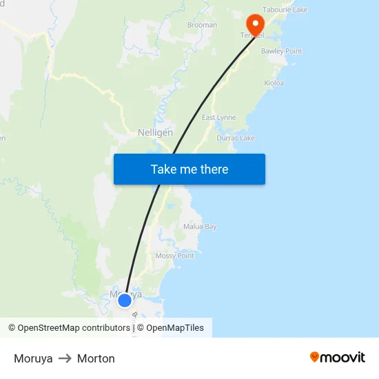 Moruya to Morton map