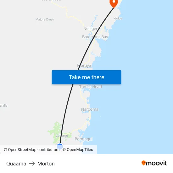 Quaama to Morton map