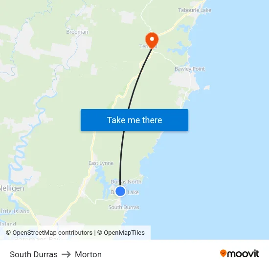 South Durras to Morton map
