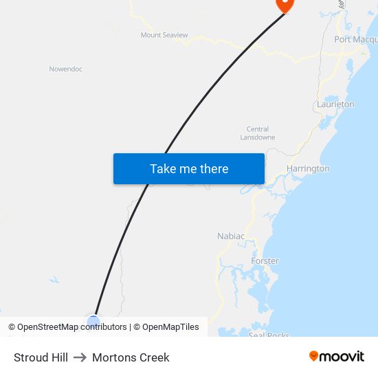 Stroud Hill to Mortons Creek map