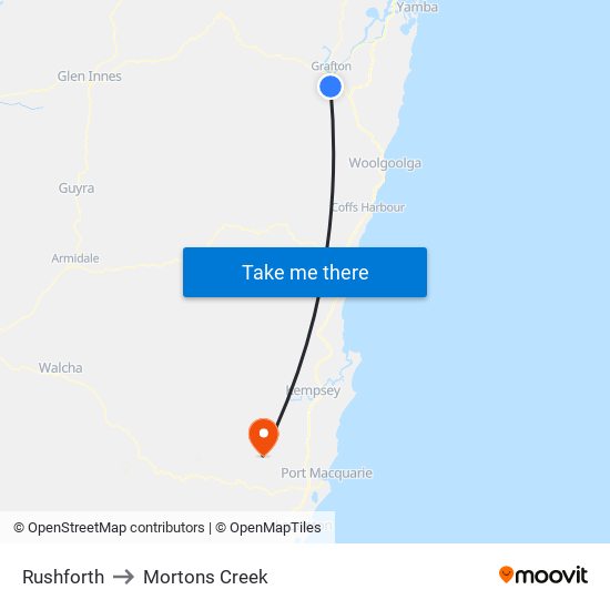 Rushforth to Mortons Creek map