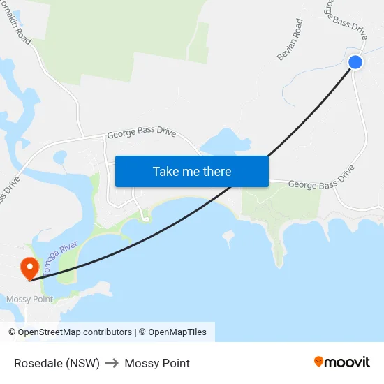 Rosedale (NSW) to Mossy Point map