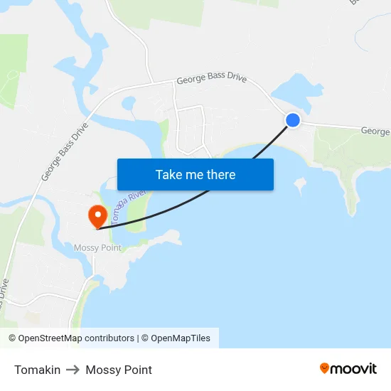 Tomakin to Mossy Point map