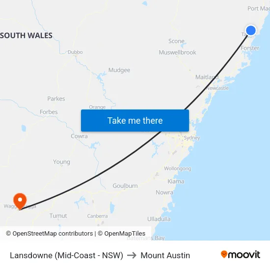 Lansdowne (Mid-Coast - NSW) to Mount Austin map