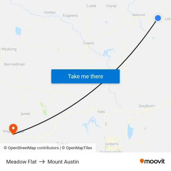Meadow Flat to Mount Austin map