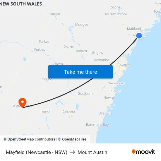 Mayfield (Newcastle - NSW) to Mount Austin map