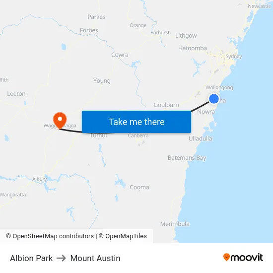 Albion Park to Mount Austin map
