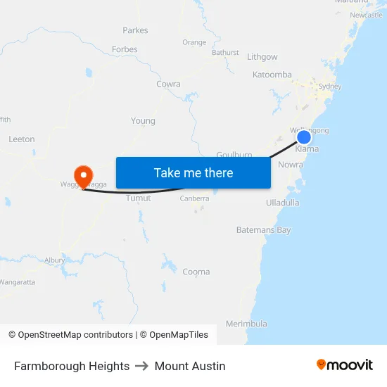 Farmborough Heights to Mount Austin map