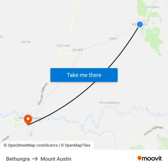 Bethungra to Mount Austin map
