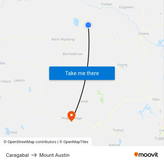 Caragabal to Mount Austin map