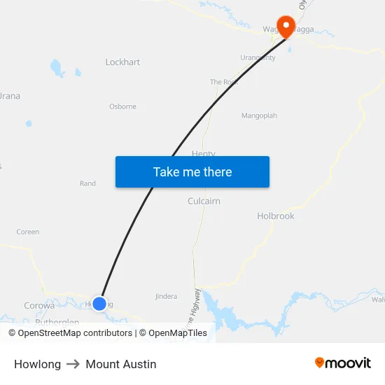 Howlong to Mount Austin map