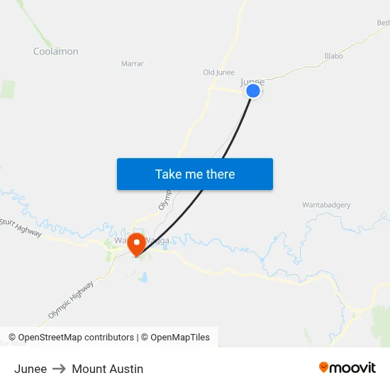 Junee to Mount Austin map