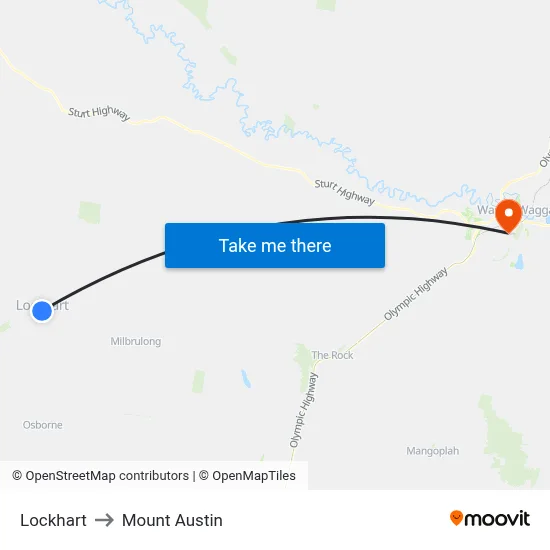 Lockhart to Mount Austin map