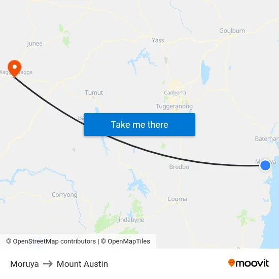 Moruya to Mount Austin map