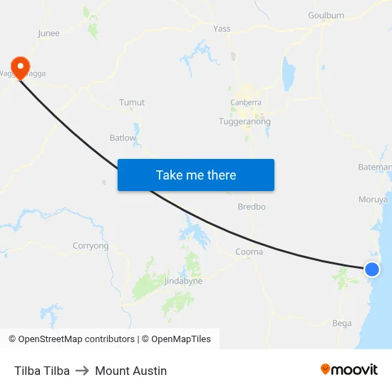 Tilba Tilba to Mount Austin map