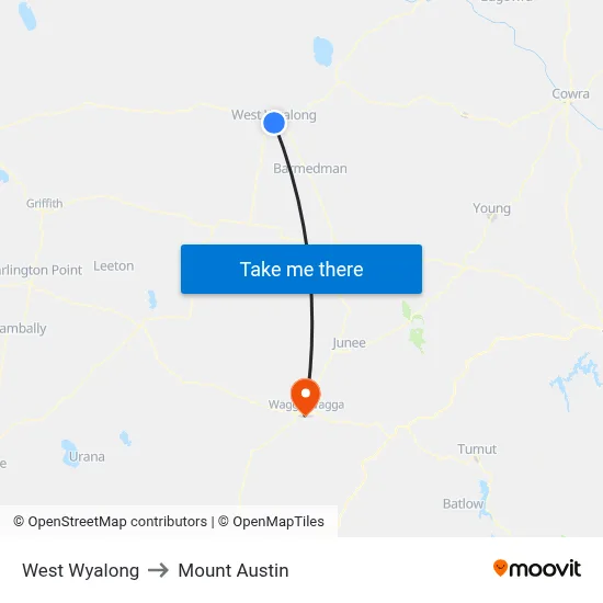 West Wyalong to Mount Austin map