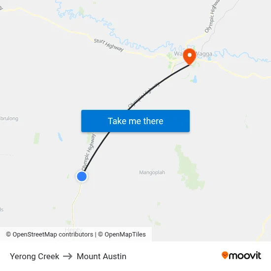 Yerong Creek to Mount Austin map