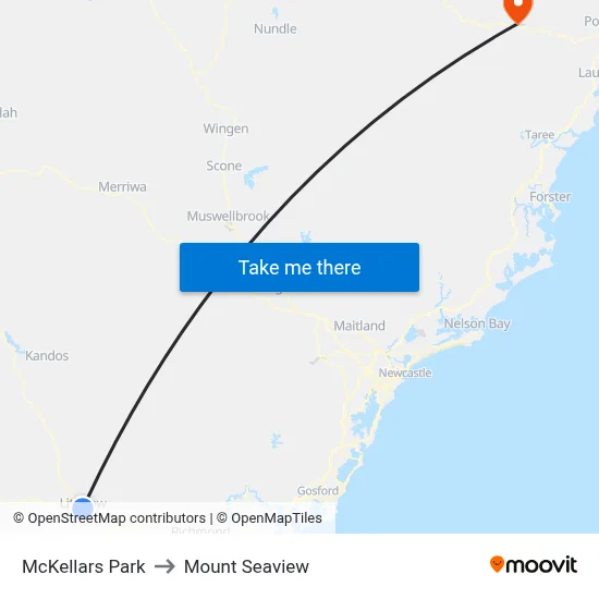 McKellars Park to Mount Seaview map