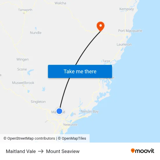 Maitland Vale to Mount Seaview map