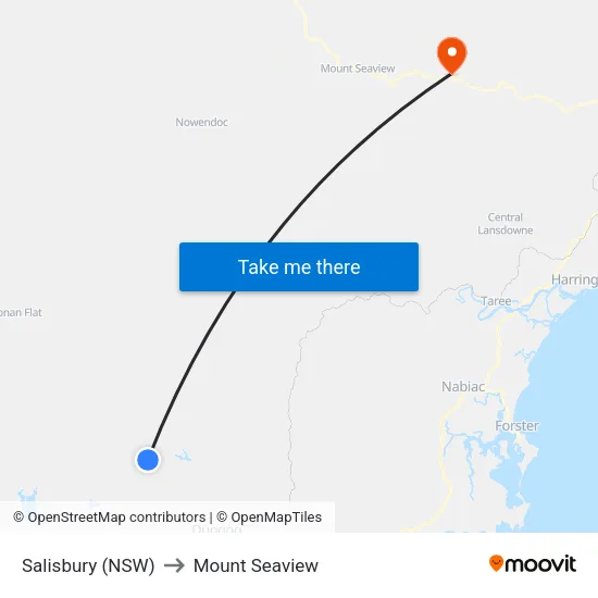 Salisbury (NSW) to Mount Seaview map