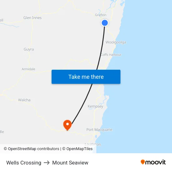 Wells Crossing to Mount Seaview map