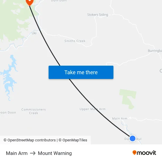 Main Arm to Mount Warning map