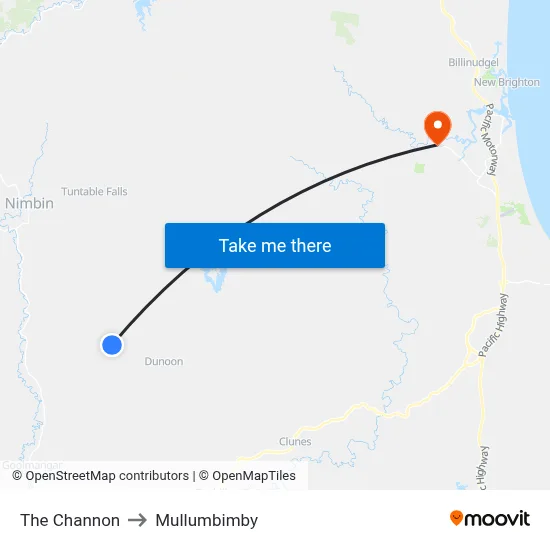 The Channon to Mullumbimby map