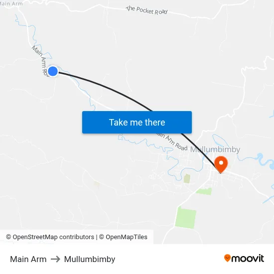 Main Arm to Mullumbimby map