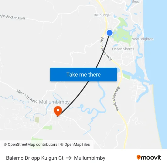 Balemo Dr opp Kulgun Ct to Mullumbimby map
