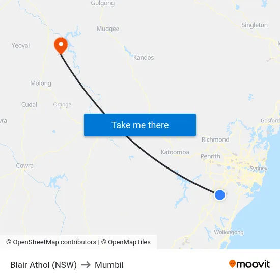 Blair Athol (NSW) to Mumbil map