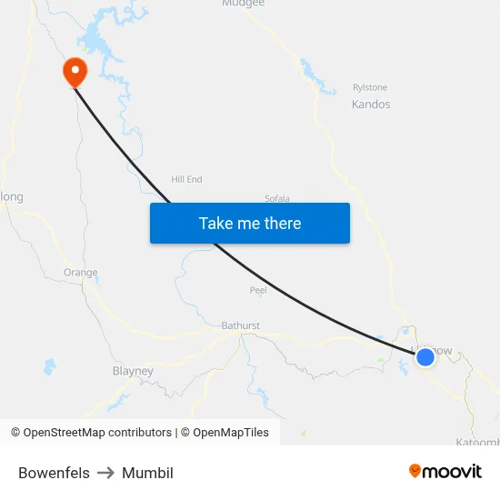 Bowenfels to Mumbil map