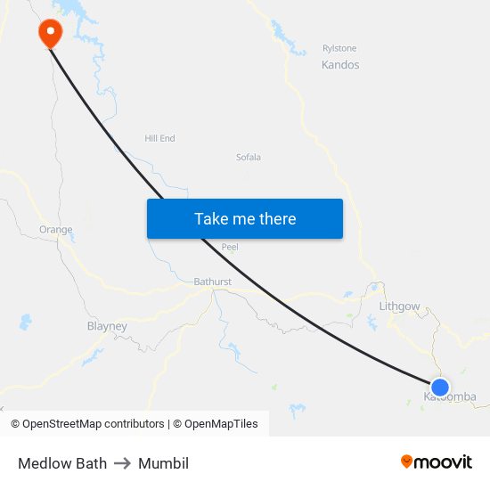 Medlow Bath to Mumbil map