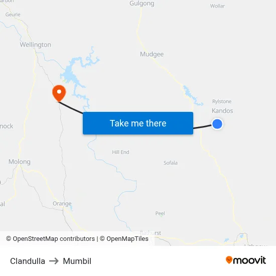 Clandulla to Mumbil map