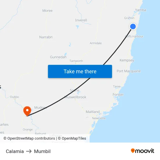 Calamia to Mumbil map