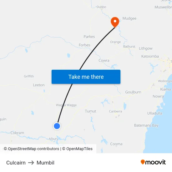 Culcairn to Mumbil map