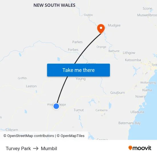 Turvey Park to Mumbil map