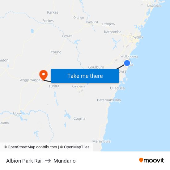 Albion Park Rail to Mundarlo map