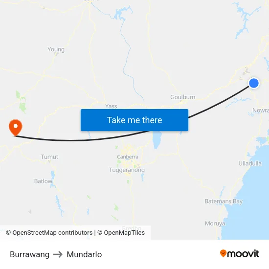 Burrawang to Mundarlo map