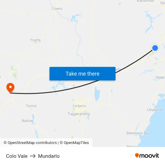 Colo Vale to Mundarlo map