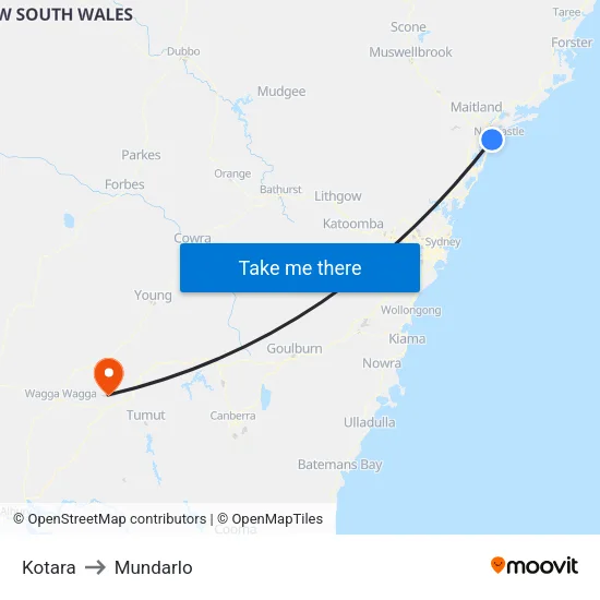 Kotara to Mundarlo map