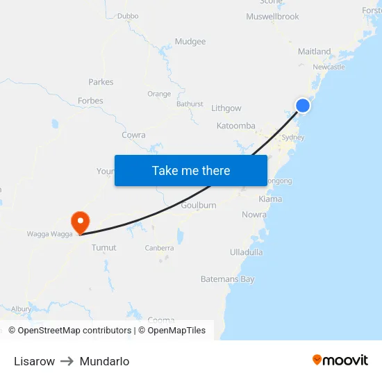Lisarow to Mundarlo map