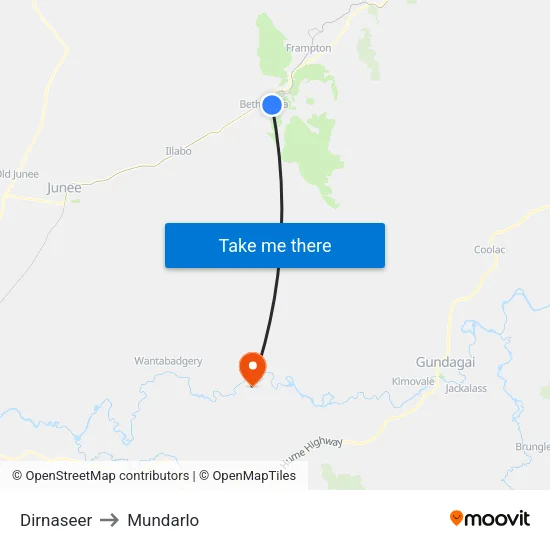 Dirnaseer to Mundarlo map